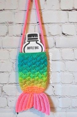 Crocheted Mermaid Tail Water Bottle Cozy