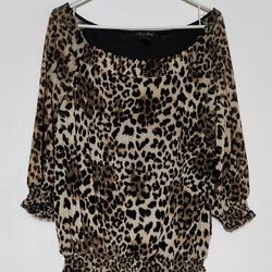 Women's Leopard Print Blouse Size XL