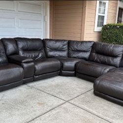 Gorgeous Ashley Furniture Leather Sectional with Recliners | FREE DELIVERY