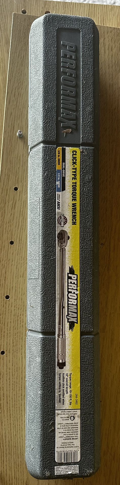 Performax Click Type Torque Wrench Dual Drive 3/8” and 1/2”