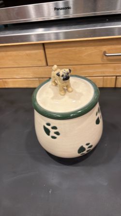 Handmade PUG. Cookie Jar Measurements are  9 Inches x   32