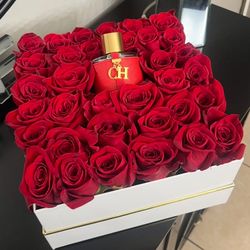 Valentine’s Flower & Perfume Arrangement