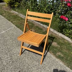 4 Wood Slatted Folding Chairs $40 Total