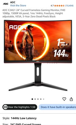 AOC 24’ curved Monitor 144hz