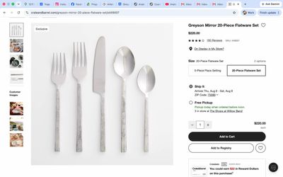 CRATE & BARREL flatware & serving set