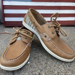 Sperry Women’s Koifish Raffia Leather Slip-on Boat shoes Size 7M