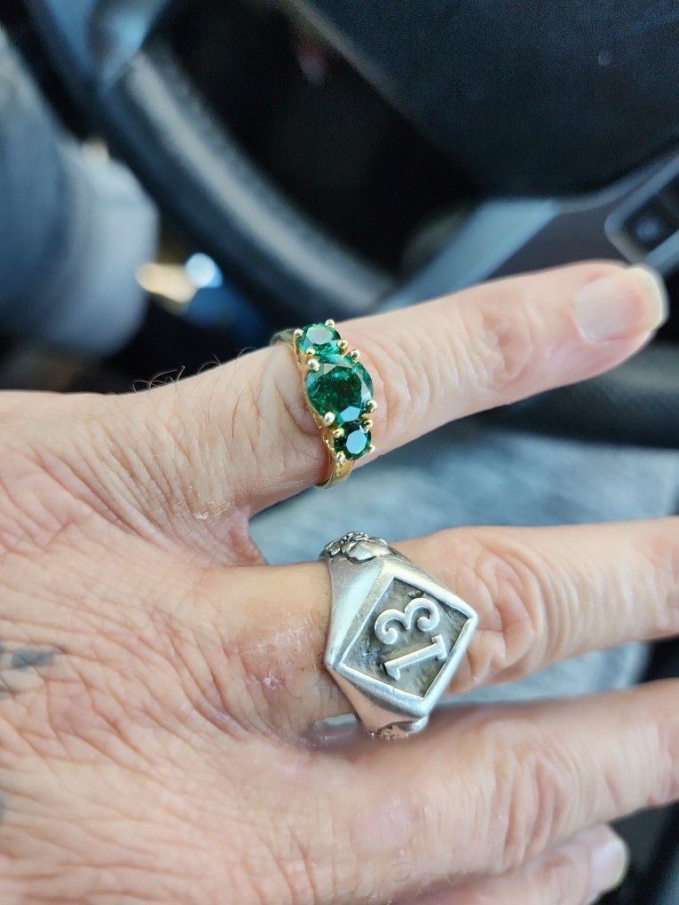 3ct Of Zambonia Nat Green Emearlds N-14k Yellow Gold Stamped And Acid Test+ Earth N52 Magnet With 250.pnd Pull