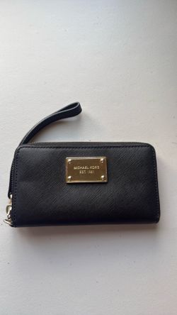 Michael Kors Wrist Wallet- Black/Gold