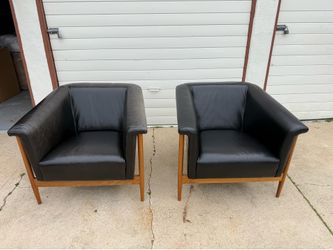 Mid-century modern leather chairs