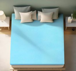 4 Inch Queen Memory Foam Mattress Topper – Blue