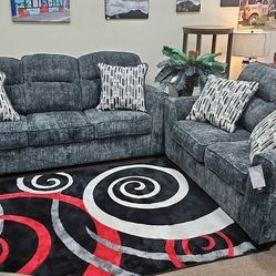 The Best Price Brand New Product 💐 Finance & Delivery Available ▪️Lonoke  Sofa & Loveseat 2 Piece Living Room Set 