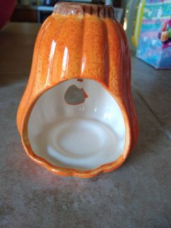 Ceramic pumpkin light or candle holder