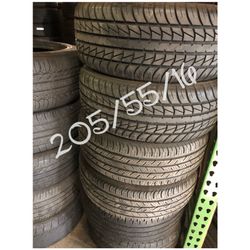 Used tires for sale 205/55/16 $40 each free installation and balancing