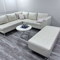 Leather Sectional And Ottoman for SALE 