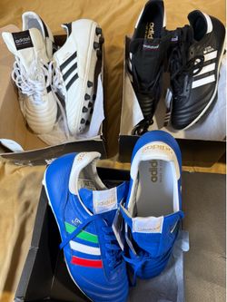 Adidas Copa Mundial size 10.5 blancos $140 negros $140 Azul Italia $200