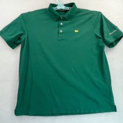 Vintage Masters Polo Shirt Mens Large Green Golf Logo