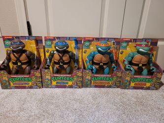 Teenage Mutant Ninja Turtles Giant 12" 1989 Reissue Playmates Set of 4 Complete