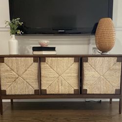 Withania Media Stand for TVs up to 55" - Threshold™: Entertainment Center, Cable Management, Wood Composite