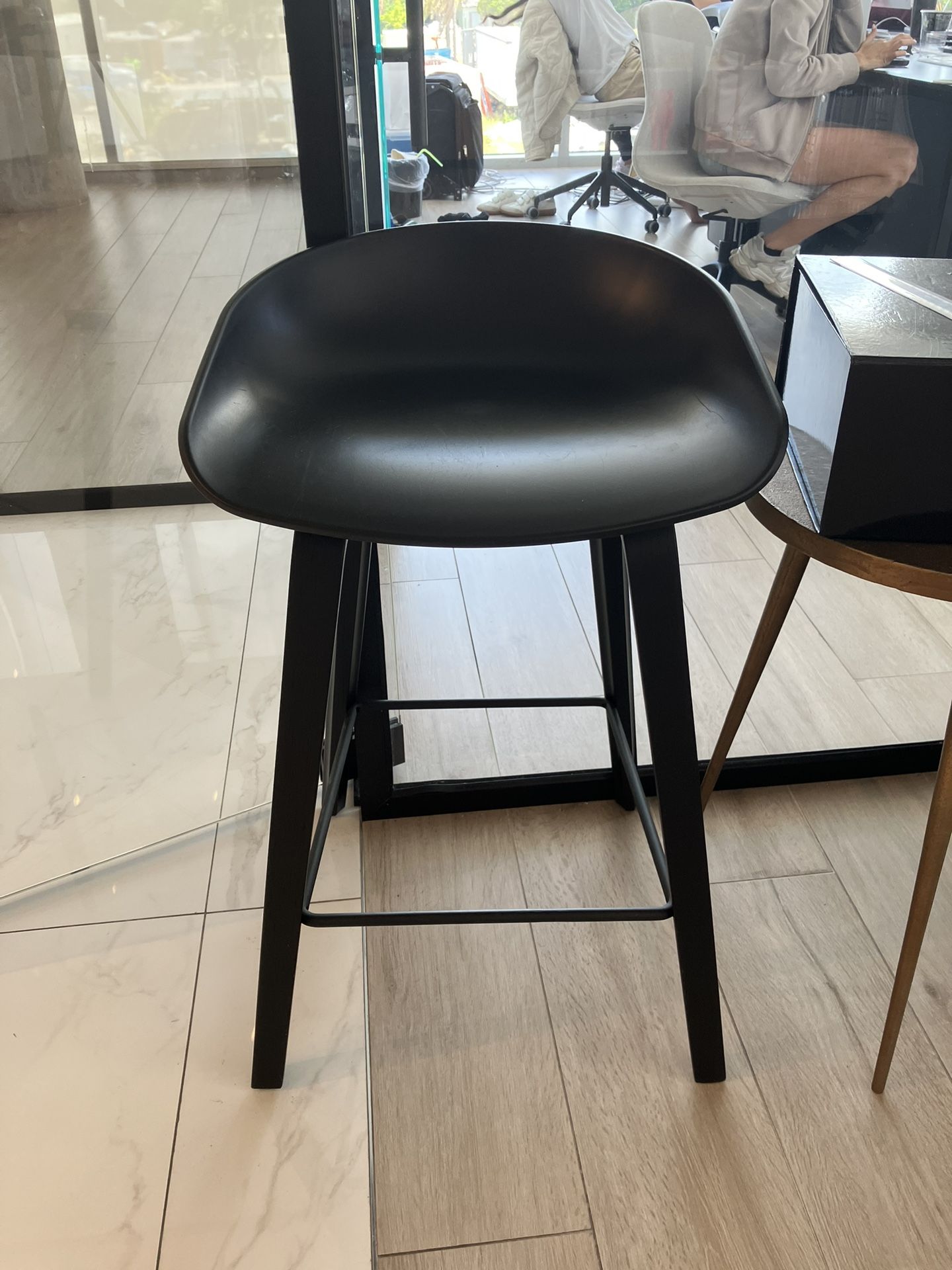 Black Wood Stool