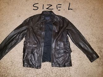 Banana republic genuine leather coat