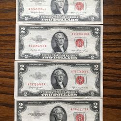 Two Dollar RED seal $125.00 CASH TEXT FOR PRICES 