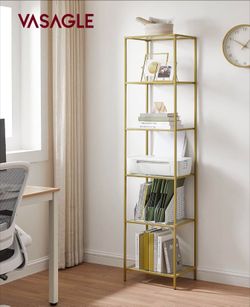 Bookcase Bookshelf, Tempered Glass Bookshelves, Steel Frame
Storage shelves, Bookshelf for Bedroom, Bathroom, Home Office, Matte Black, BARIS Collecti
