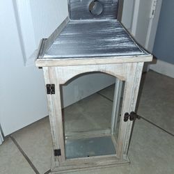 Wood Glass And Metal Lantern Decor