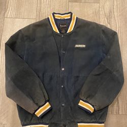 Sd Chargers Suede Bomber Style Jacket Large 
