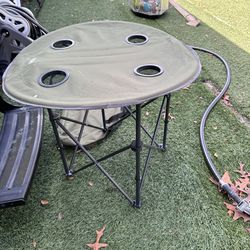 Compact Adventure Set: Portable Camo Stool & Uline Folding Table