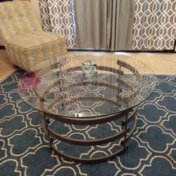 Ashley Furniture Metal/Glass Modern Coffee Table