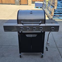 4-burner Propane Gas Grill In Stainless Steel With Side Burger 