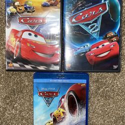 Cars, Cars 2, Cars 3 DVDs/BluRay (3)