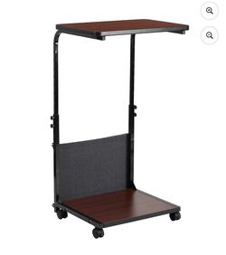 Flash Furniture Charger Mobile Sit-Down, Stand-Up Mahogany Computer Ergonomic desk