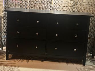 Ikea Black 8 drawers solid wood dresser
