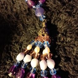 Dainty Purples,Blues, And White Necklace