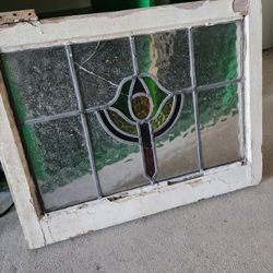 Stain Glass Framed Antique Window