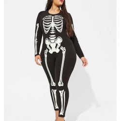 Torrid Plus Size Glow Skeleton Bodysuit 