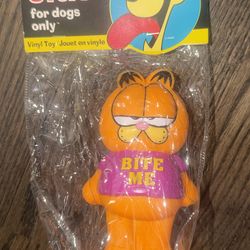 NEW 1980’s Vintage Garfield “Bite Me” Vinyl Dog Toy Odie's Stuff