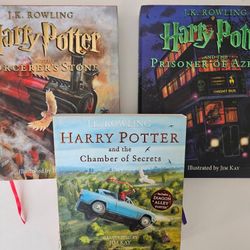 Harry Potter 1, 2 & 3 Illustrated Editions HC Chamber of Secrets & Sorcerer’s Stone