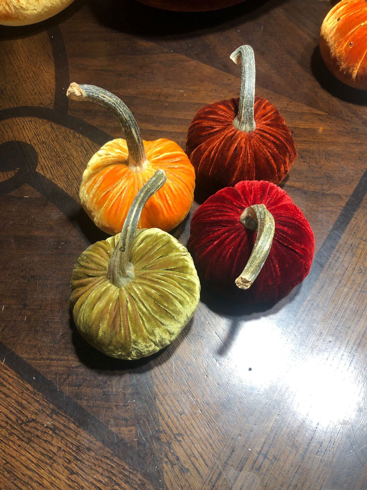 Velvet Pumpkins four, four inches wide thanksgiving Decorations