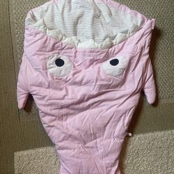 Pink baby shark sleep sack blanket girl zippered washable