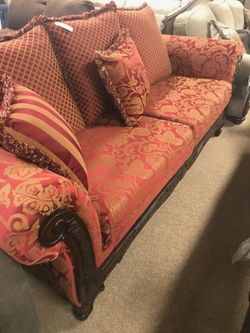 New Classy Red Couch with Pillows! Same day deals on couch/loveseat and sectionals!