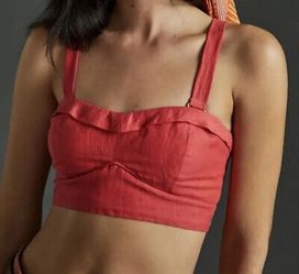 LOTS OF LIKE NEW ITEMS! Anthropologie Maeve Bustier top in red size XS. 