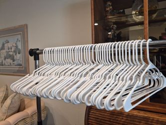 Set of 40 White Plastic Hangers
