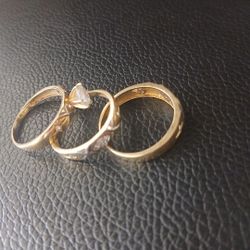 Set De Anillos De Matrimonio 14k