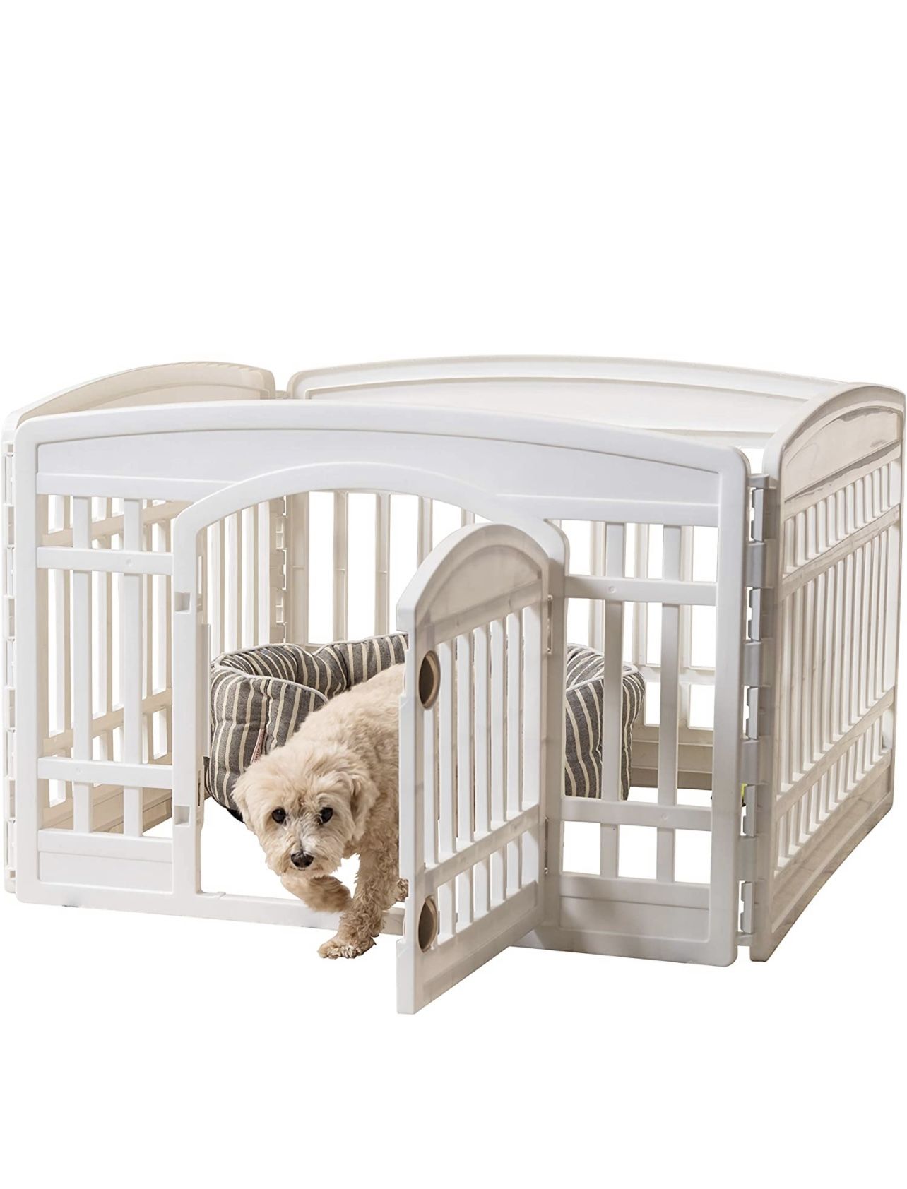 White Dog Crate/Gate