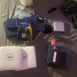 Modem, Router, Ethernet Connector, Cables 