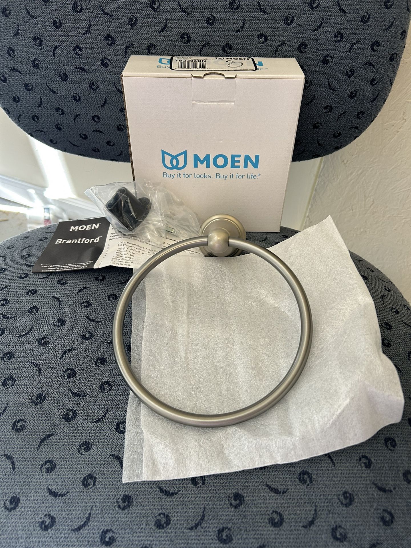 Moen Brantford YB2286BN NEW Towel Ring Brushed Nickel