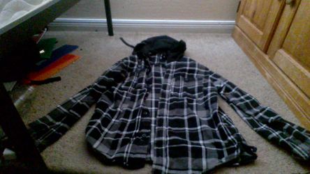 Plaid Button-Up Hoodie