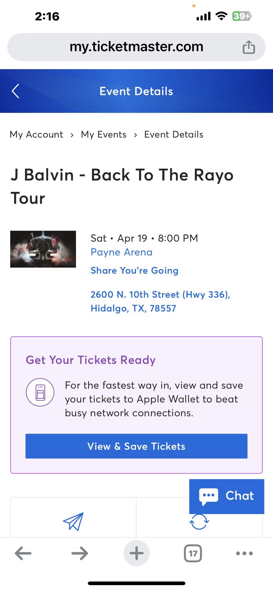 2 Concert Tickets